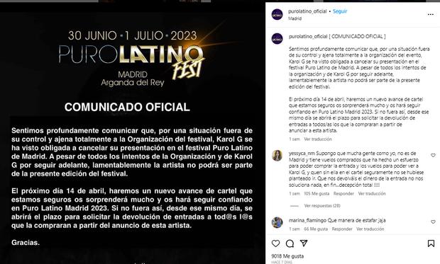 Karol G: por qué ya no se presentará en el festival Puro Latino de ...