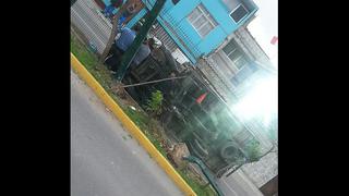 Chorrillos: camión se volcó cerca a la estación Matellini