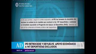 IPD devuelve apoyo económico a deportistas peruanos