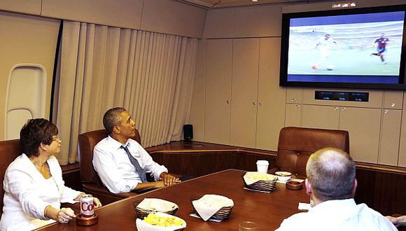 Obama ve el partido EE.UU.-Alemania en el Air Force One