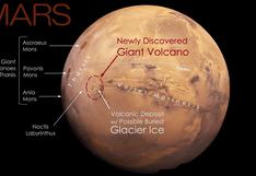 Un volcán gigante y una posible capa de hielo glaciar descubiertos en el ecuador de Marte