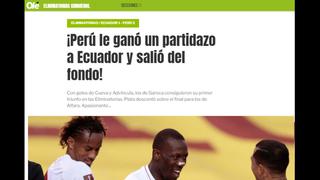 “Ganó un partidazo a Ecuador”: las reacciones de la prensa internacional tras victoria de Perú [FOTOS]