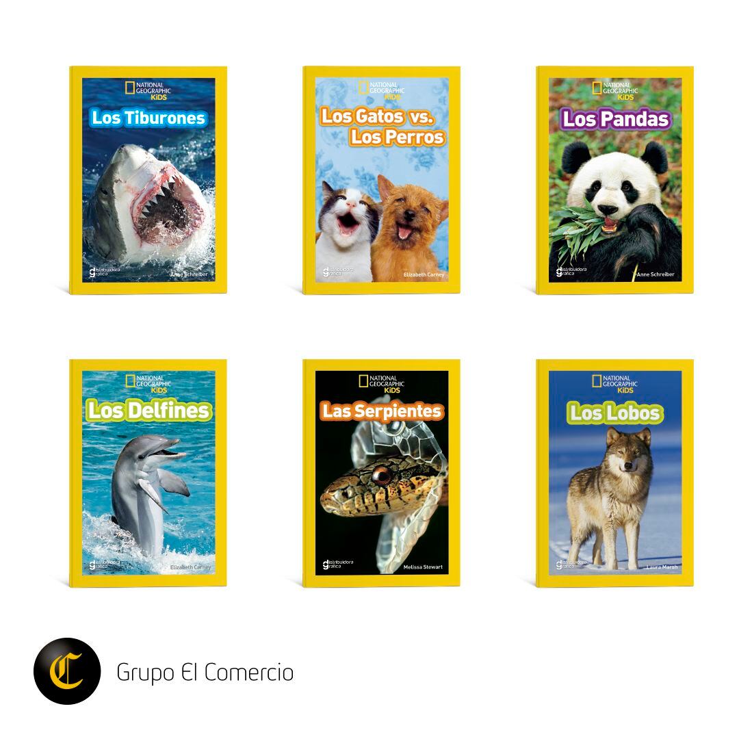 Colección de 6 libros totalmente ilustrado y en tapa dura, ideal para el aprendizaje de tus niños, ademas conocerán información valiosa de sus animales favoritos. 