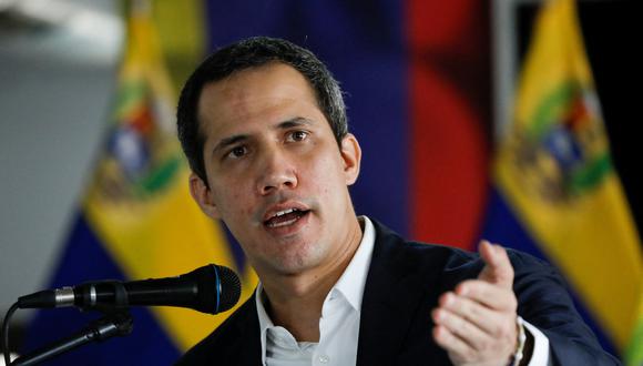 El líder opositor de Venezuela, Juan Guaidó, durante una conferencia de prensa del partido Voluntad Popular en Caracas, Venezuela.