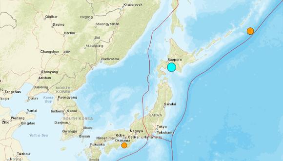 Un sismo de magnitud 6,2 se registró el 11 de junio de 2023, en la localidad de Urakawa-cho, en Hokkaido, Japón. (Captura de USGS)