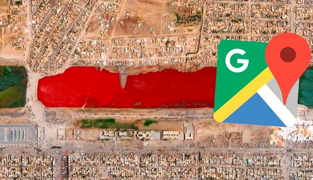 ¿Un lago de sangre? Conoce la verdadera historia de esta imagen de Google Maps que te causará impacto. (Foto: Google)