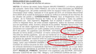 El colmo: CJ-ADFP escribe mal nombres de jugadores en documento