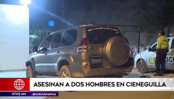 Asesinan a dos hombres en Cieneguilla. (Foto: América Noticias)