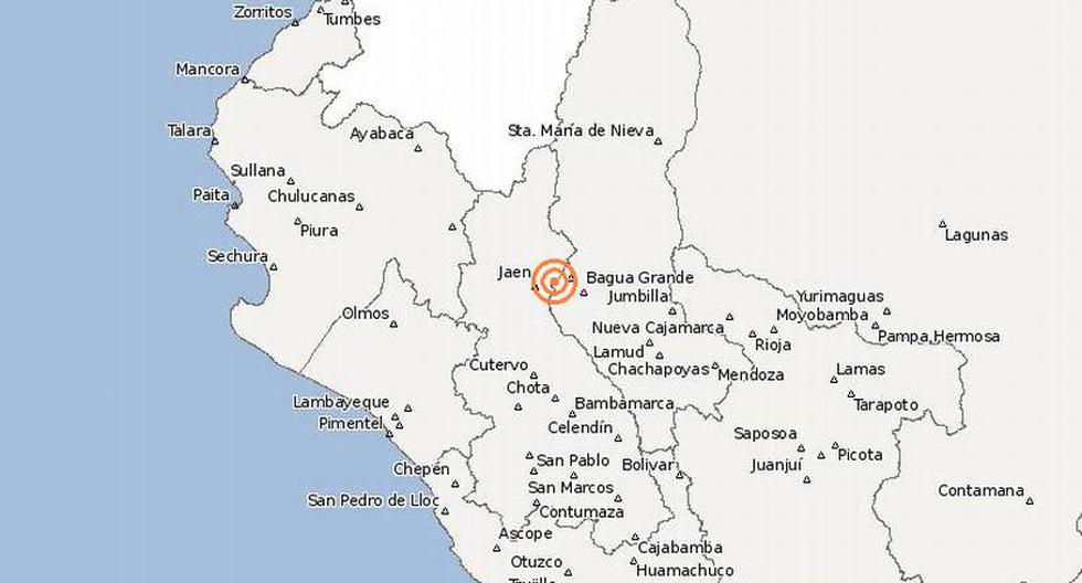 El sismo tuvo una intensidad de II grados en Ja&eacute;n y en la ciudad de Bagua, en Amazonas. (Imagen: IGP)