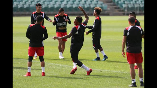 La selección peruana entrenó en el QBE Stadium de Auckland con el plantel completo. (Foto: Lino Chipana - enviado especial de El Comercio)