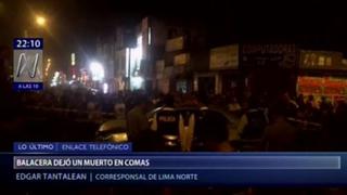 Comas: sujeto fue asesinado en balacera en la Av. Túpac Amaru