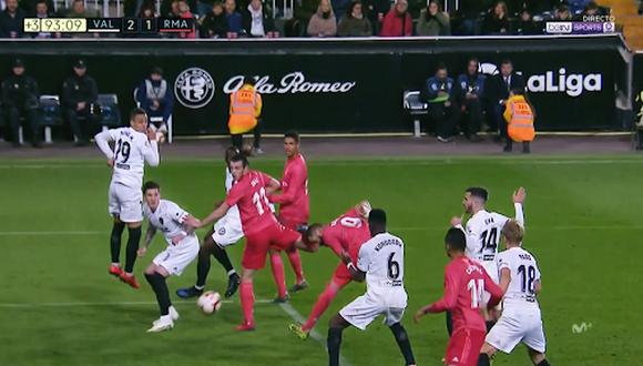 El gol de Benzema contra Valencia. (Foto: captura de video)