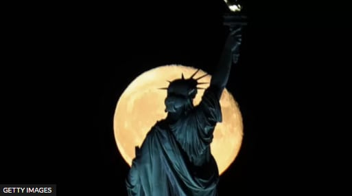 The Statue of Liberty is in New York.  (GETTY IMAGES)