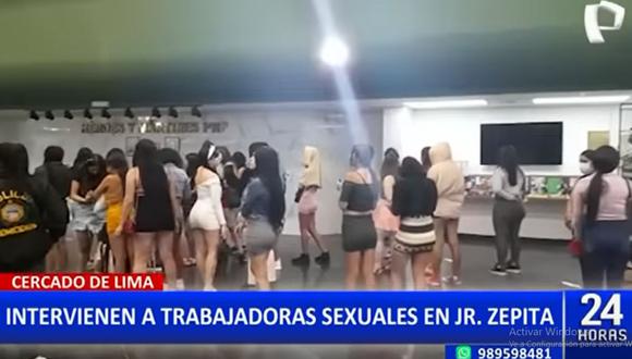Policía intervino a trabajadoras sexuales del jirón Zepita y las traslada a la sede de la Dirincri. (Foto: 24 Horas)