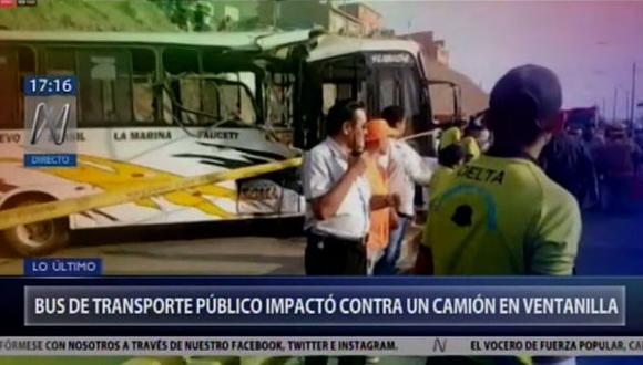 El accidente de tránsito ocurrió en la segunda etapa de Angamos. (Ventanilla TV/Canal N)