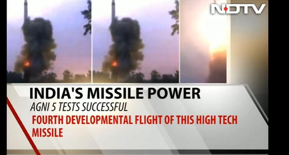 Lanzamiento de misil con capacidad núclear. (Foto: Captura NDTV)