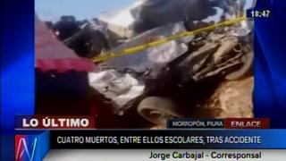 Piura: accidente en Morropón dejó 4 niños y un chofer muertos