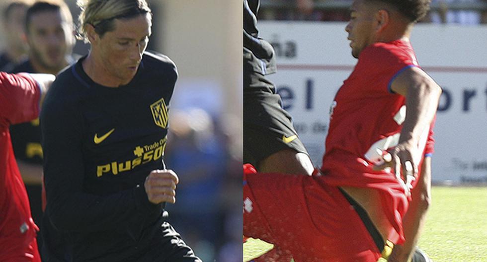 Alexander Callens jugó un amistoso de pretemporada con el Numancia ante el poderoso Atlético de Madrid. El peruano tuvo un duelo personal con Fernando Torres. (Foto: EFE)