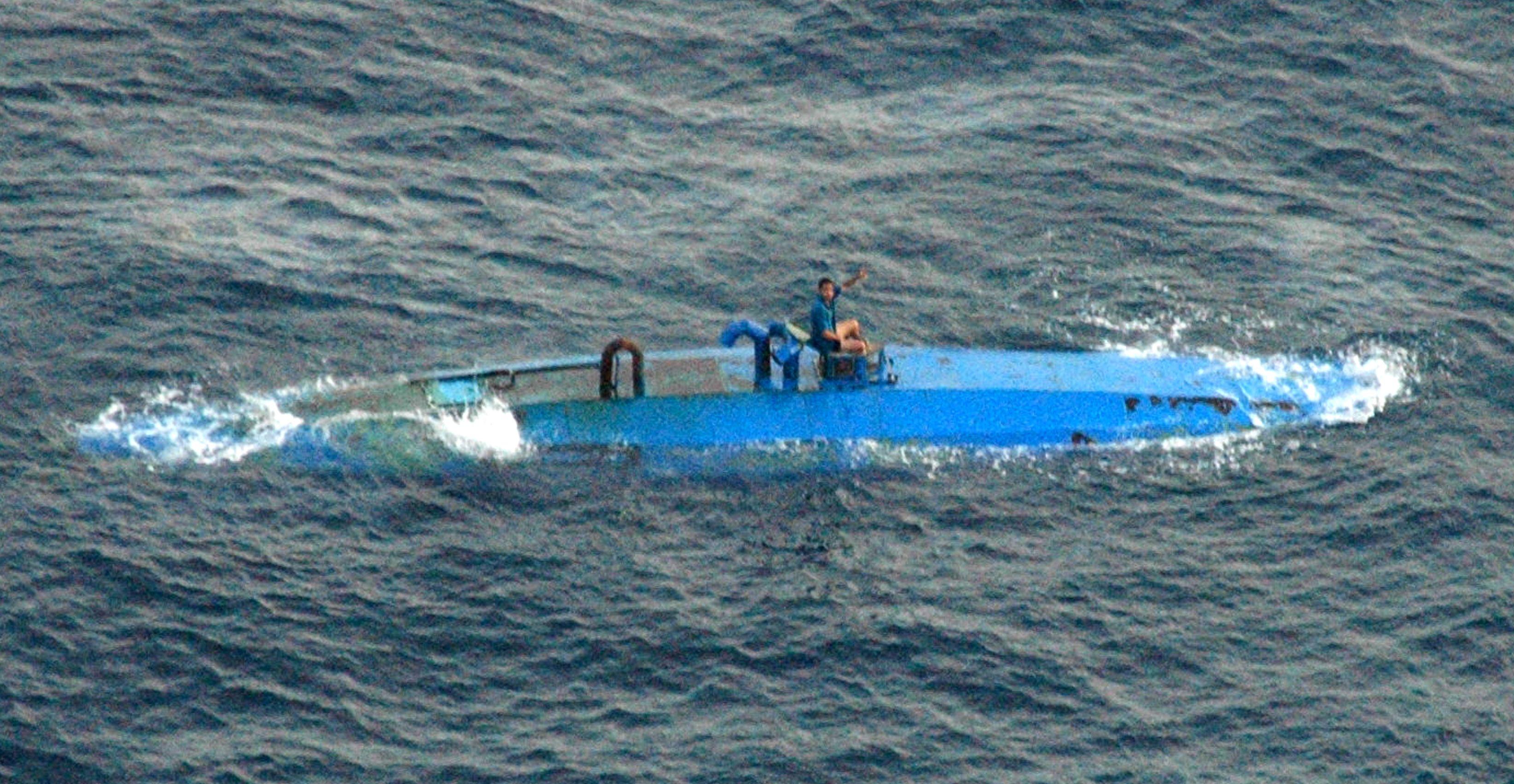 Un submarino interceptado en América Central el 20 de agosto del 2007 con un cargamento de droga valorizado en 352 millones de dólares. (AFP).