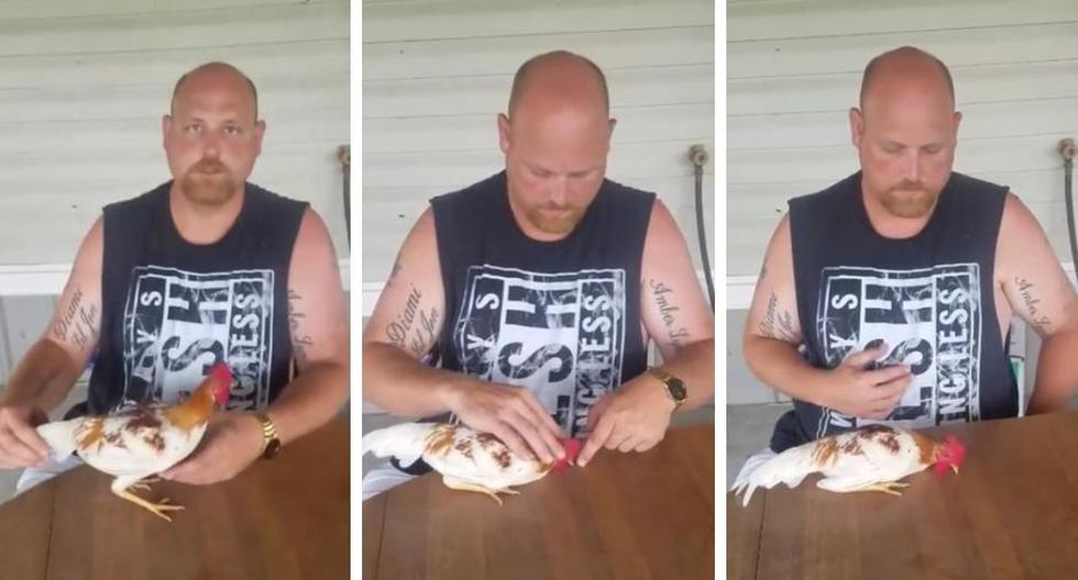 Un hombre sorprendió a miles de personas en YouTube tras ejecutar un extraño truco con un pollo. (Captura)