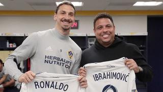 Ibrahimovic recibió la visita de Ronaldo en las prácticas de LA Galaxy