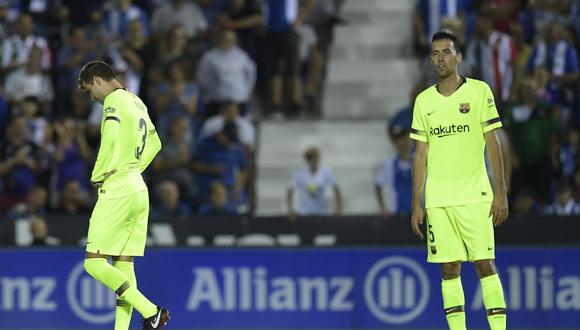 Barcelona perdió 2-1 en el campo del Leganés. (Foto: AFP)