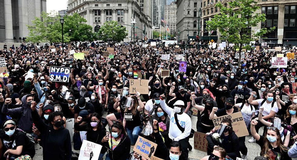 Una nueva jornada de protestas por la muerte de George Floyd inició en Nueva York. (Foto: AFP / Johannes Eisele)