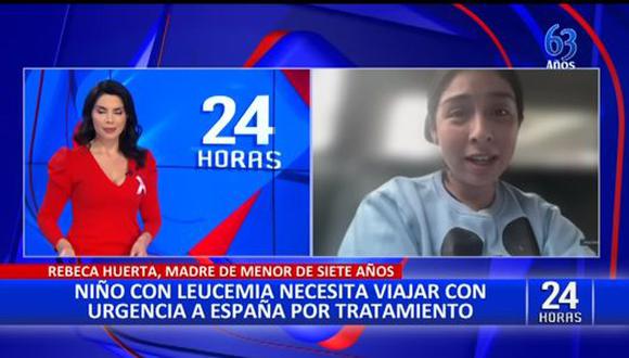 Rebeca Huerta contó que los médicos le indicaron que la leucemia está invadiendo más la médula del menor, por lo que le recomendaron que el menor reciba tratamiento en el extranjero.