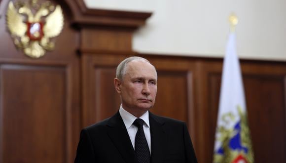 El presidente ruso, Vladimir Putin, pronuncia un discurso televisado a la nación en Moscú, Rusia, el 24 de junio de 2023. (Foto de EFE/EPA/GAVRIIL GRIGOROV/SPUTNIK/KREMLIN)