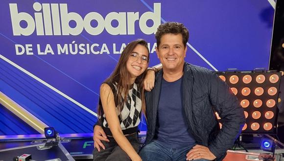 Carlos Vives junto a su hija Lucy en los Billboard Latin Music Awards. (Foto: @carlosvives).