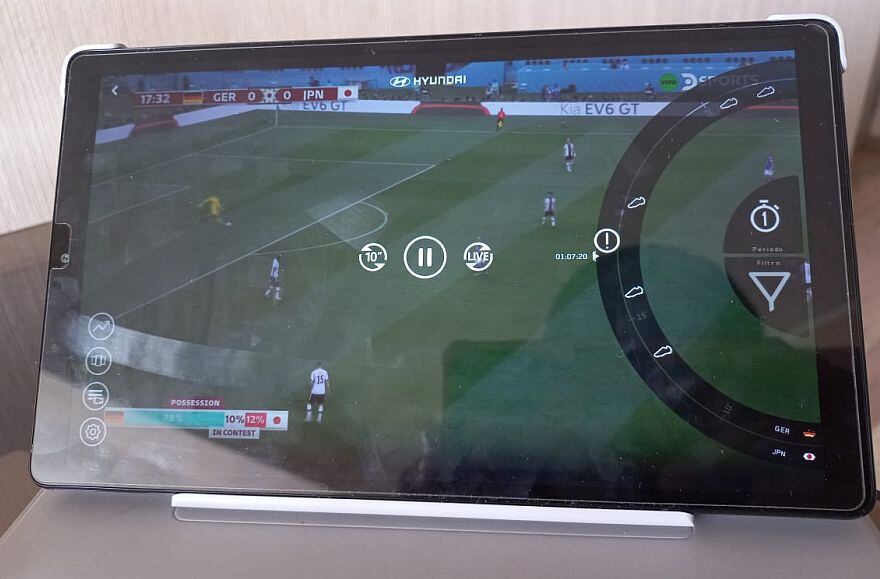 Así se ve el Player interactivo en una Galaxy Tab A7 Lite. (Captura de pantalla)