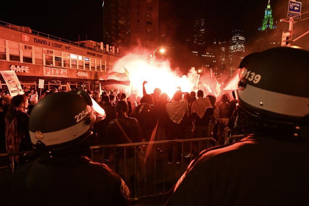 Police arrested more than 100 students at New York University (NYU), where protesters used flares in their demonstration in solidarity with Columbia University students and to oppose Israel's attacks on Gaza.