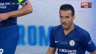 Liverpool vs. Chelsea: Pedro estrelló el balón en el travesaño tras pared con Giroud [VIDEO]