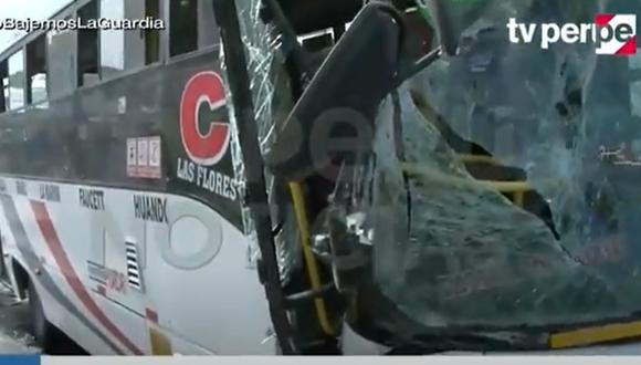 La ATU destacó que el accidente provocó que 10 personas resultaran heridas. (Foto: Captura de TV Perú Noticias)