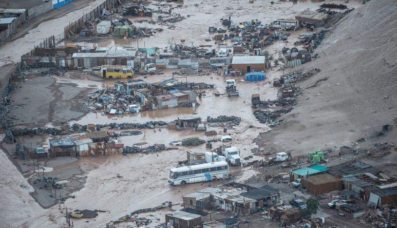 Fuerte temporal suma damnificados en cuatro regiones del norte de Chile.&nbsp;(Foto: EFE)