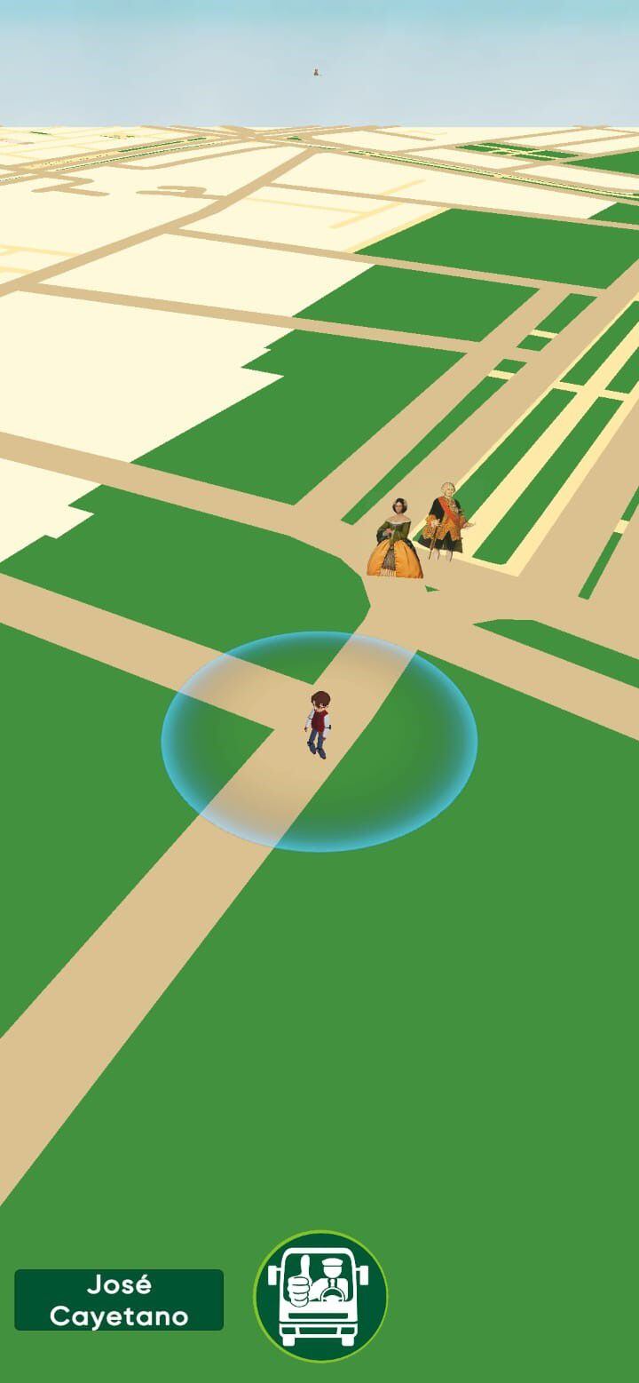 FuturarAR cuenta con un mapa 3D interactivo, así como paradas para los avatares, al igual que el famoso Pokémon GO.