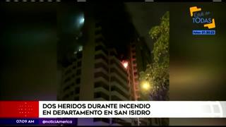 San Isidro: dos personas resultan heridas tras incendio