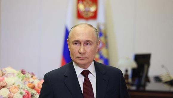 Imagen del presidente de Rusia, Vladimir Putin, del 8 de marzo de 2024 (Foto de Mikhail METZEL / POOL / AFP) / Nota del editor: esta imagen es distribuida por la agencia estatal rusa agencia sputnik