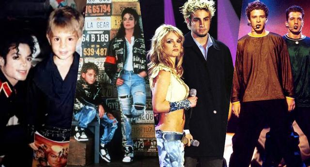De izquierda a derecha: Wade Robson a los 7 años de edad junto a Michael Jackson, su máximo ídolo de la infancia. (Centro y derecha) El bailarín junto a Britney Spears y NSYNC