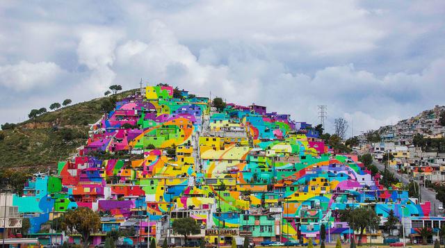 Un colorido mural transforma y alegra un barrio en México - 1