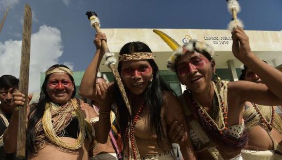 Los waorani festejaron la decisión que confirma su derecho a ser debidamente consultados sobre el uso de sus tierras. Foto: Getty images, vía BBC Mundo