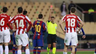 Barcelona vs. Athletic Club: Lionel Messi fue expulsado luego de golpear en el rostro a Villalibre | VIDEO