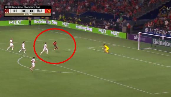 Manchester United vs. Milan: el gol de Alexis Sánchez para el 1-0. (Foto: captura)