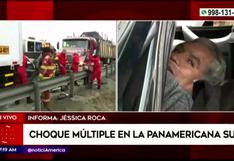 Hombre queda atrapado entre las llantas de trailer tras triple choque en la Panamericana Sur
