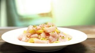 Cebiche de lenguado y piña