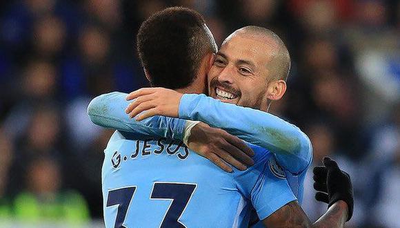 David Silva y Gabriel Jesus le dan la FA Cup al Manchester City con sus goles. (Foto: AP)