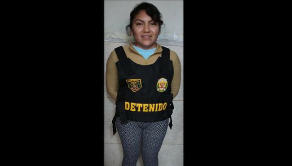 Sintia Amaringo Pérez (31) fue capturada por pescadores de la zona y la llevaron hasta la comisaría para las investigaciones. (Foto: Difusión PNP)&nbsp;