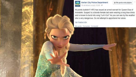 Facebook: policías quieren capturar a Elsa de "Frozen"