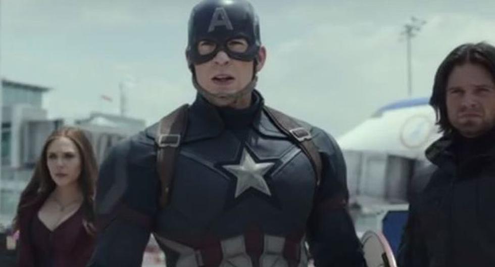Elizabeth Olsen es Scarlet Witch, Chris Evans es Captain America y Sebastian Stan es el Winter Soldier en 'Captain America: Civi