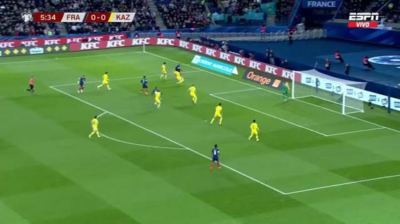 Kylian Mbappé anotó el 1-0 de Francia vs. Kazajistán. (Video: ESPN)